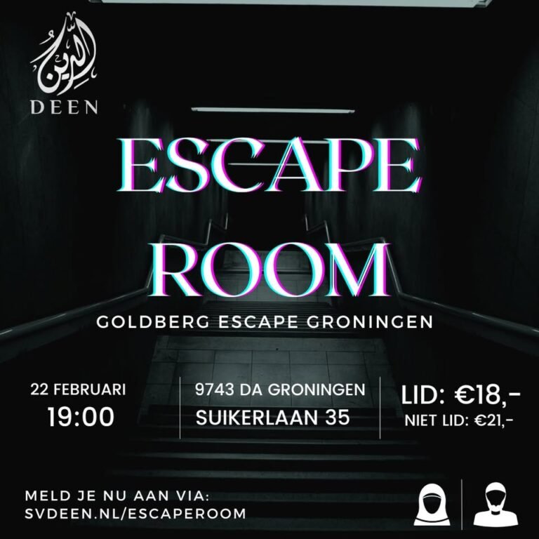 Flyer voor Escape Room, 22 februari 2023.